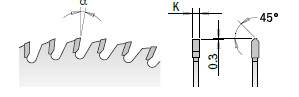 297.080.10M Пила по алюмінію HW D=250 F=30 Z=80 K=3,2/2,5 <-6°
