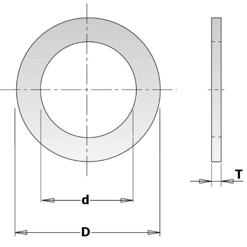 299.219 Kільця редукційні для пил D=25,4 d=22,2 T=2,3