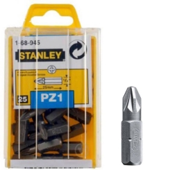 Біта з шестигранним хвостовиком 1/4” під шліць Pz1 завдовжки 25 мм. STANLEY 1-68-945