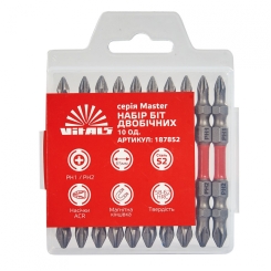 Біти S2 двосторонні PH1+PH2×65 мм, 10 шт. Vitals Master