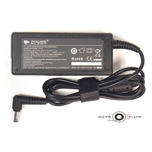 Адаптер для ноутбука PowerPlant ASUS 220V, 19V 65W 3.42A (4.0*1.35)
