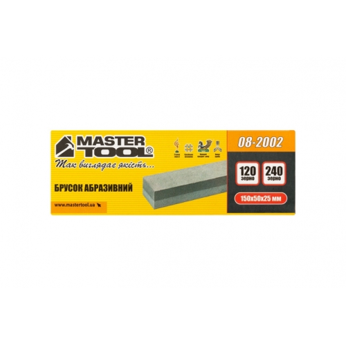 Брусок абразивний MASTERTOOL двосторонній 150х50х25 мм зерно 120/240 08-2002