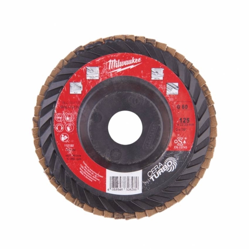 Диск пелюстковий CERA TURBO MILWAUKEE SLC50/125, зерно 80, Ø125мм 30
