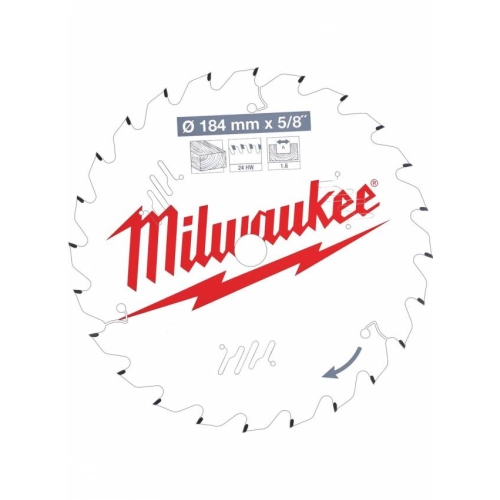 Диск пильний MILWAUKEE, Ø184/15,8мм, 24 зуб.
