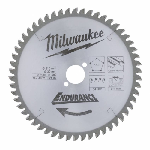 Диск пильний MILWAUKEE, Ø210/30мм, 54 зуб.