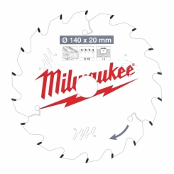 Диск пиляльний PFTE MILWAUKEE, Ø140х20х1,6мм, 18 зуб. 1