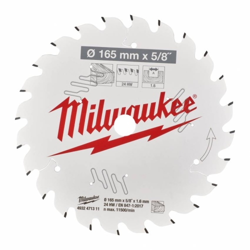 Диск пиляльний PFTE MILWAUKEE, Ø160х20х2,2мм, 24 зуб. 1