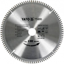 Диск пильний по алюмінію YATO, 250х30х3.0x2.2 мм, 100 зубців, RPM до 6000 1/хв [10/20]