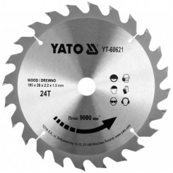 Диск пильний побідитовий по дереву YATO: 185x20x2.2x1.5 мм, 24 зубці, RPM до 9500 1/хв