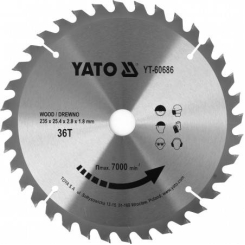 Диск пильний переможний по дереву YATO: 235x25.4x2.8x1.8 мм, 36 зубців, RPM до 7000 1/хв