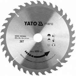 Диск пильний переможний по дереву YATO: 255x30x3.0x2 мм, 36 зубців, RPM до 6000 1/хв