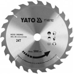 Диск пильний побідитовий по дереву YATO: 305x30x3.2x2.2 мм, 24 зубці, RPM до 5000 1/хв
