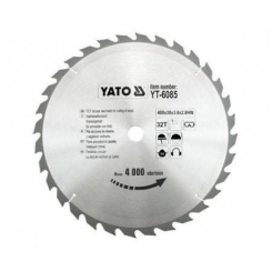 Диск пильний побідитовий по дереву YATO: 400х30x3.8x2.8 мм, 32 зубці, RPM до 4000 1/хв