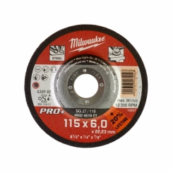 Диск зачистний по металу MILWAUKEE, SG 27/115х6 PRO, Ø115мм