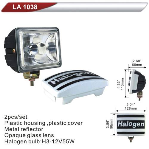 Фари дод. DLAA 1038 W/H3-12V-55W/128*98mm/кришка