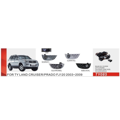 Фари дод.модель Toyota Prado 120/TY-085E chromе/ел.проводка