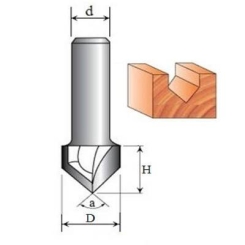 Фреза Пазова V-подібна №1004 (O120, D40, h14, d12) 12-005-412