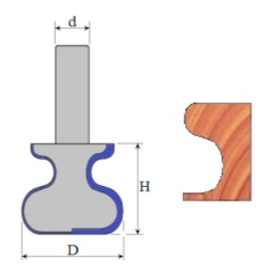 Фреза Пазова фасонна D23.6, D1=9.6, D2=19.6, R1=4.7, R2=2.3, H18, h14.5 08-130-236