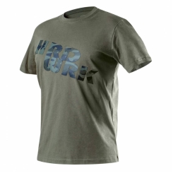 Футболка робоча CAMO, оливкова з надрукованою символікою, розмір XXL