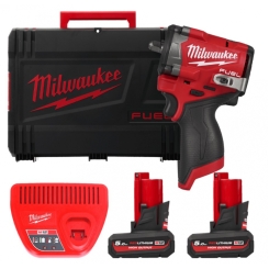 Гайковерт акумуляторний 3/8'' MILWAUKEE з кільцем M12 FCIWF38G3-502X, 745Нм (зарядний пристрій, 2 акум. Х 5Аг, HDкейс)