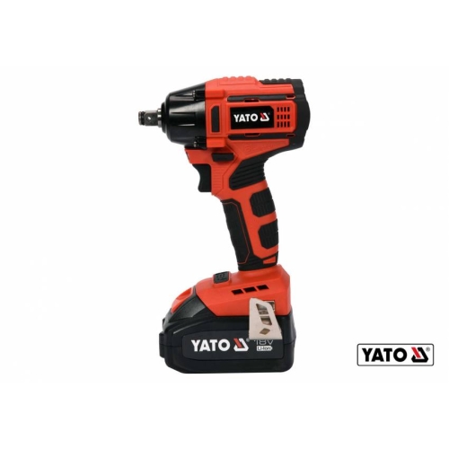 Гайковерт ударний акумуляторний безщітковий YATO : квадрат- 1/2", 250 Нм, Li-Ion 18 В, 3 Агод  кейс
