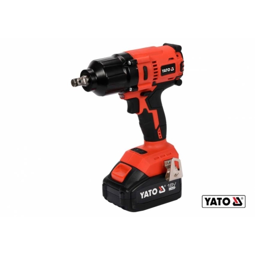 Гайковерт ударний акумуляторний безщітковий YATO : квадрат- 1/2", 700 Нм, Li-Ion 18 В, 3 Агод  кейс