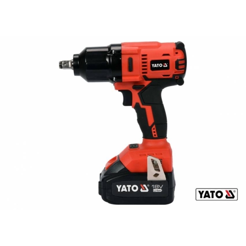 Гайковерт ударний акумуляторний безщітковий YATO : квадрат- 1/2", 700 Нм, Li-Ion 18 В, 3 Агод  кейс
