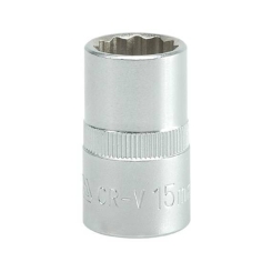 Головка 12-гранна коротка YATO із квадром. 1/2", М=15 мм, L=38мм [10/100/200]