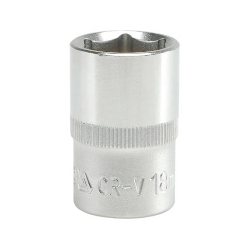 Головка 6-гранна коротка YATO із квадром. 1/2", М = 18 мм, L = 38 мм. [10/100/200]