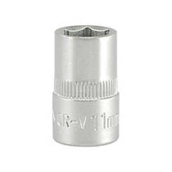 Головка 6-гранна коротка YATO із квадром. 3/8", М=11 мм, L=28 мм [10/250/500]