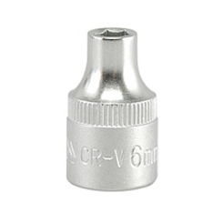 Головка 6-гранна коротка YATO із квадром. 3/8", М=6 мм, L=28 мм [10/250/500]