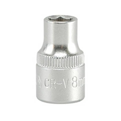 Головка 6-гранна коротка YATO із квадром. 3/8", М = 8 мм, L = 28 мм [10/250/500]