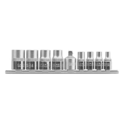 Головка торцева "Torx" YATO Е5-Е16 із кв. 1/4" з перех. на кв. 3/8", набір 9 шт. [10/40]