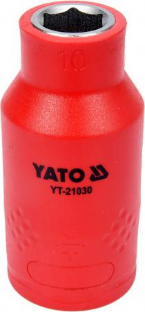 Головка торцева діелектрична 6-гранна YATO: квадрат 1/2", М=10 мм, L=55/38 мм, корпус VDE до 1000V