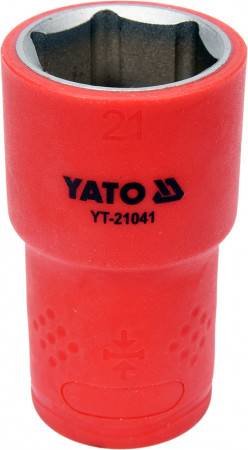 Головка торцева діелектрична 6-гранна YATO: квадрат 1/2", М=21 мм, L=55/38 мм, корпус VDE до 1000V