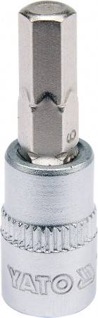 Головка торцева квадратна 1/4" YATO із насадкою "HEX" M6, L=37 мм [150/600]