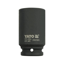 Головка торцева ударна YATO глибока 6-гранна, з квадром. 3/4". М=34мм, l=90мм, [6/24]