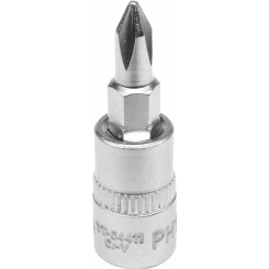 Головка торцева із квадр. 1/4" YATO з викруткою. хрест. PH1 вставкою, l = 37 мм [150/600], шт