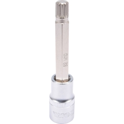 Головка торцева з викруткою. вставкою SPLINE YATO, з квадром. 1/2", M10, л = 100 мм [20/120], шт