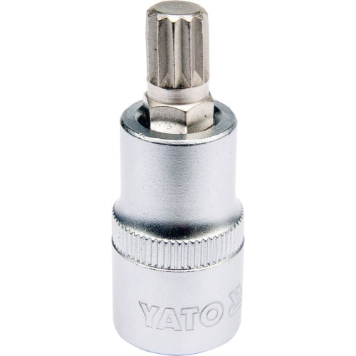 Головка торцева з викруткою. вставкою SPLINE YATO, з квадром. 1/2", M10, л = 55 мм [40/160], шт