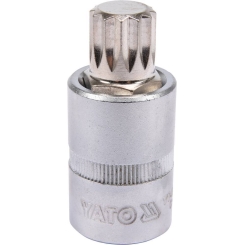 Головка торцева з викруткою. вставкою SPLINE YATO, з квадром. 1/2", M16, л = 55 мм [40/160], шт