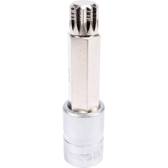 Головка торцева з викруткою. вставкою SPLINE YATO, із квадр. 1/2", M17, л = 100 мм [20/120], шт