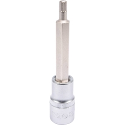 Головка торцева з викруткою. вставкою SPLINE YATO, з квадром. 1/2", M6, l=100 мм [20/120], шт