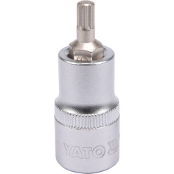 Головка торцева з викруткою. вставкою SPLINE YATO, з квадром. 1/2", M6, l=55 мм, шт