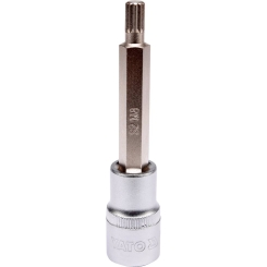 Головка торцева з викруткою. вставкою SPLINE YATO, з квадром. 1/2", M8, l=100 мм [20/120], шт