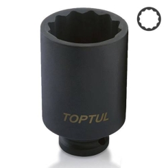 Головка торцева ударна довга 1/2" 30мм 12-гр. TOPTUL KABJ1630