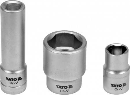 Головки для обслуговування інжекторних насосів YATO: 1/2", Cr-V, 3 шт.