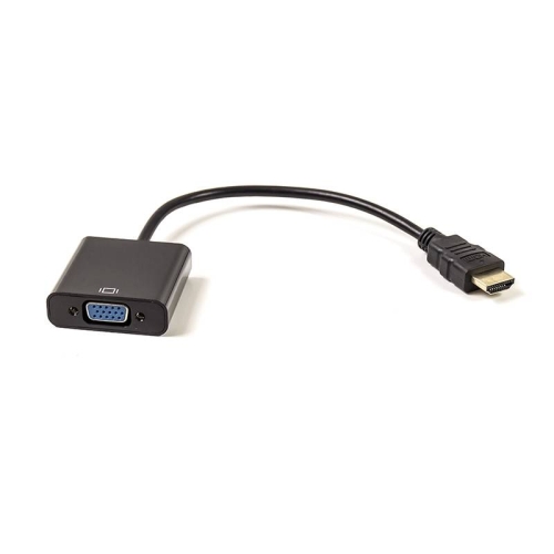 Кабель-перехідник PowerPlant HDMI - VGA, 0.15м, позолочені конектори, чорний