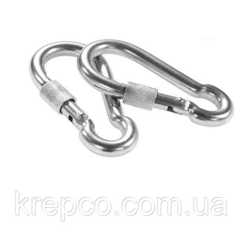 Карабін пожежний з муфтою, DIN 5299 D, оцинкований, M 9x90