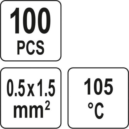 Кембрики термоусадні при t≤ 105°C з припоєм YATO, прозорі, для провідників 0.5- 1,5 мм², 100 шт